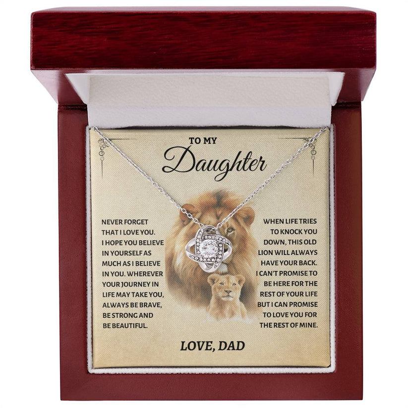 To My Daughter Love Knot Necklace Dad to Daughter Necklace Gift for Her - Never Forget That I Love You-Jessemade AU
