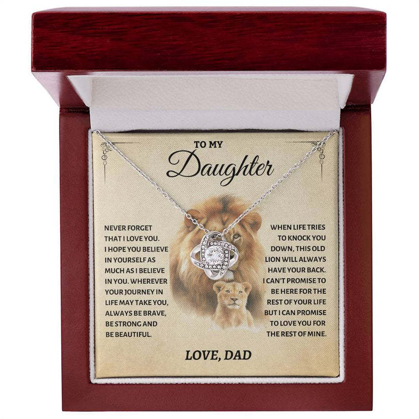 To My Daughter Love Knot Necklace Dad to Daughter Necklace Gift for Her - Never Forget That I Love You-Jessemade AU