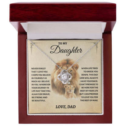 To My Daughter Love Knot Necklace Dad to Daughter Necklace Gift for Her - Never Forget That I Love You-Jessemade AU
