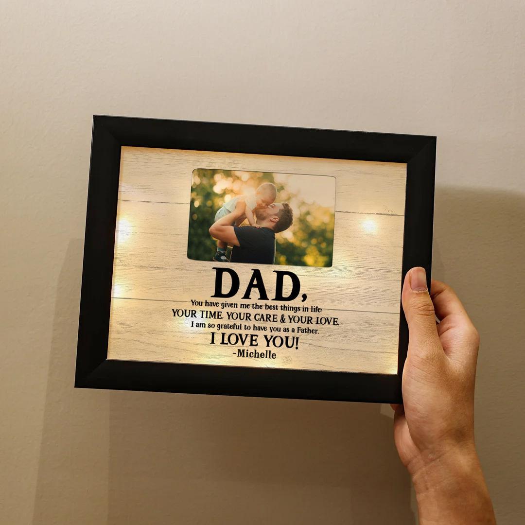 Personalised Father Photo Frames With Light Custom Photos Home Decor Gifts-I am so grateful to have you as a Father-Jessemade AU