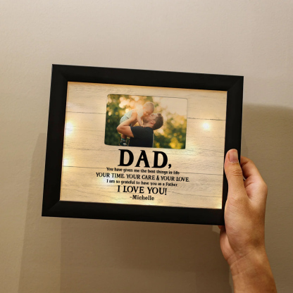 Personalised Father Photo Frames With Light Custom Photos Home Decor Gifts-I am so grateful to have you as a Father-Jessemade AU
