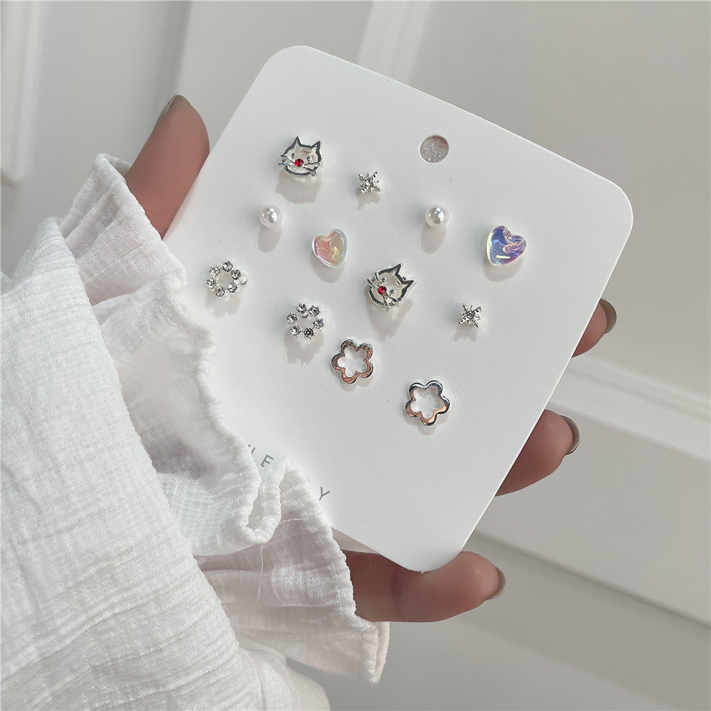 Exquisite Earring Set Cat Butterfly Pearl Earrings Gift for Her-Jessemade AU