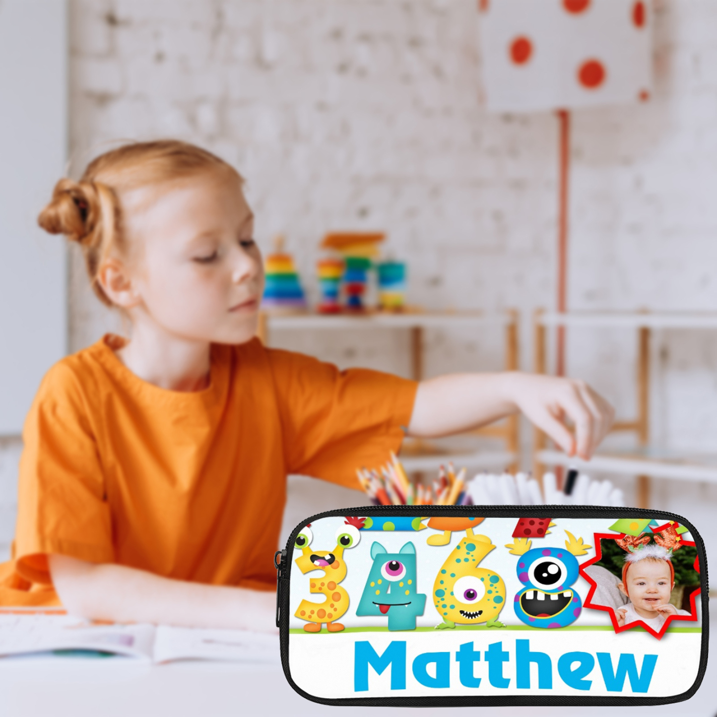 Personalised  Photo Pencil Case Custom Name Back to School Gifts for Student-Jessemade AU