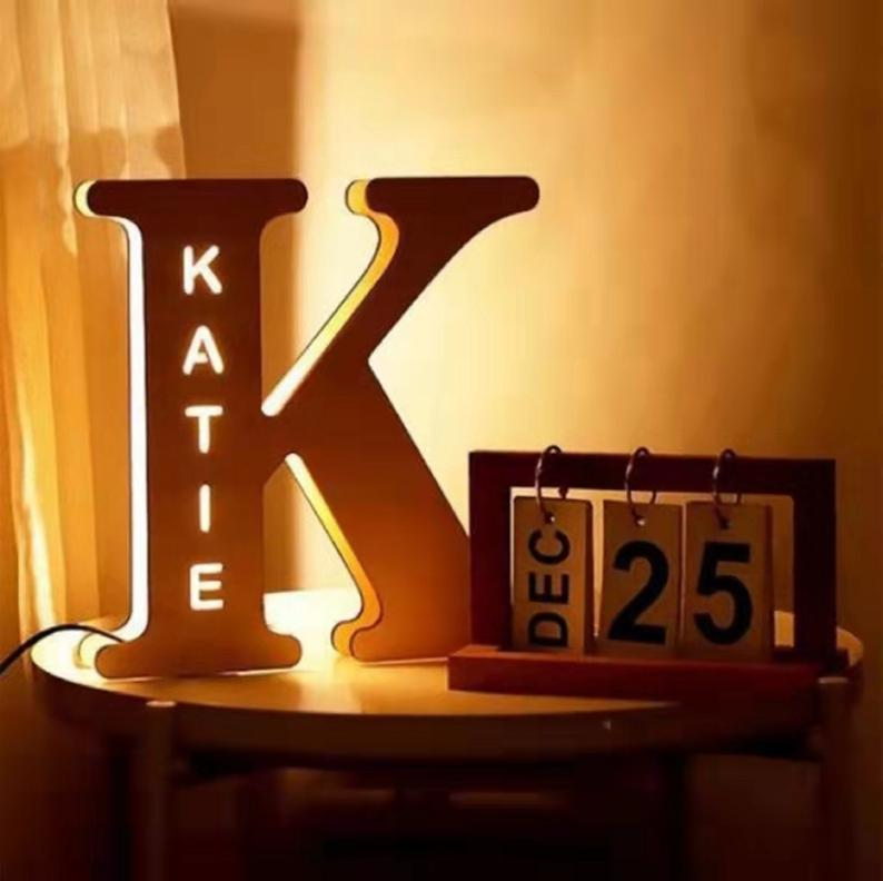 Letter Wooden Personalised Night Lights Best Gift For Family-Jessemade AU