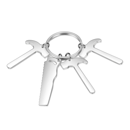 Father's Day Gifts Tool Keychain Personalised 3 Names Stainless Steel Keyring For Him-Jessemade AU