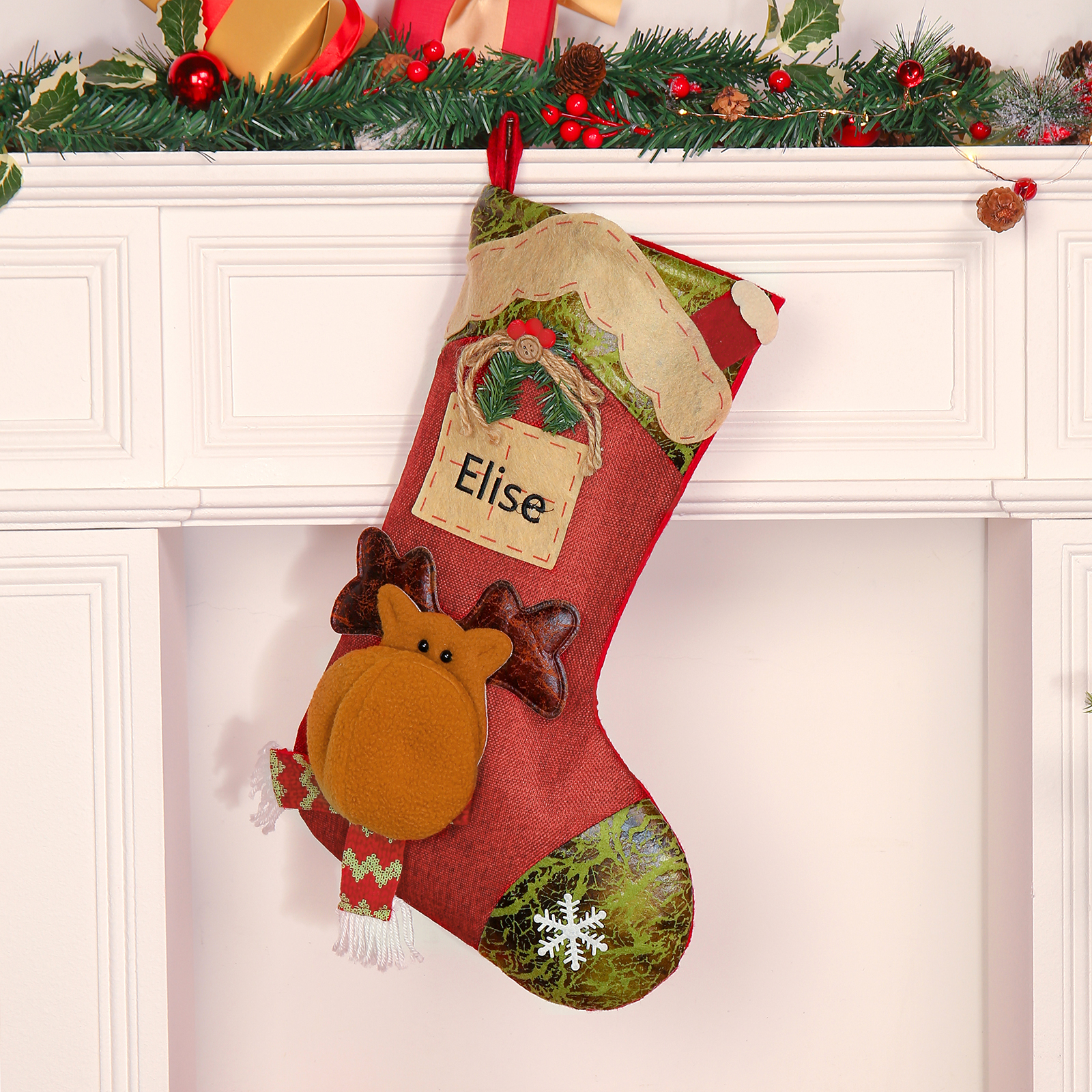 Personalised Christmas Stockings Ornaments Custom 1 Name Christmas Sock Gifts for Family Friends-Jessemade AU