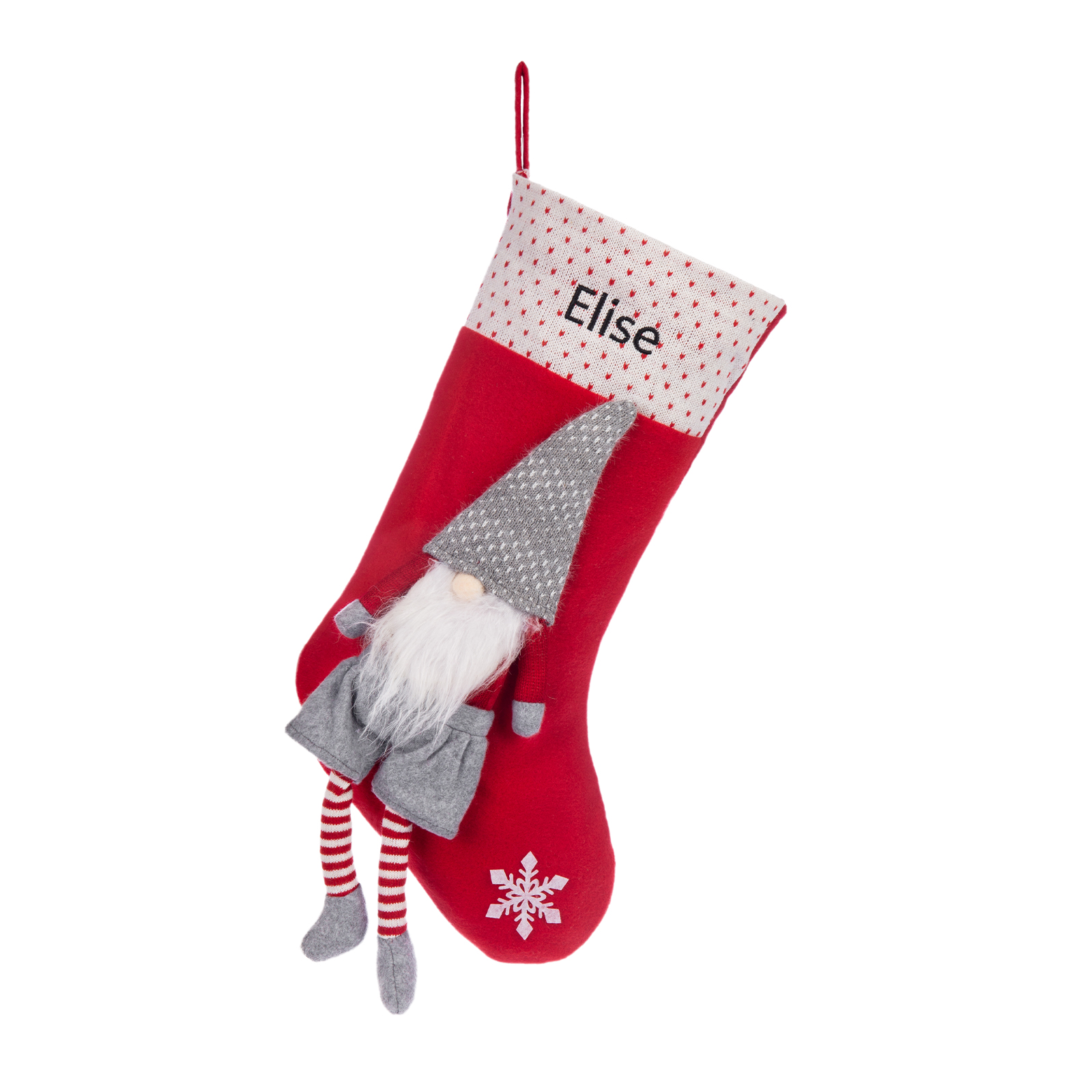 Custom 1 Name Christmas Stocking Ornament Christmas Gift Bags Santa Claus Stocking Gifts for Family Friends-Jessemade AU