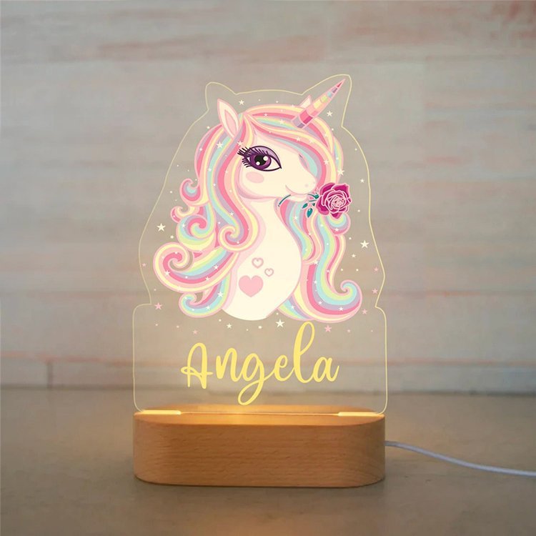 Personalised Unicorn Night Light Custom Name LED Lamp for Kid-Jessemade AU