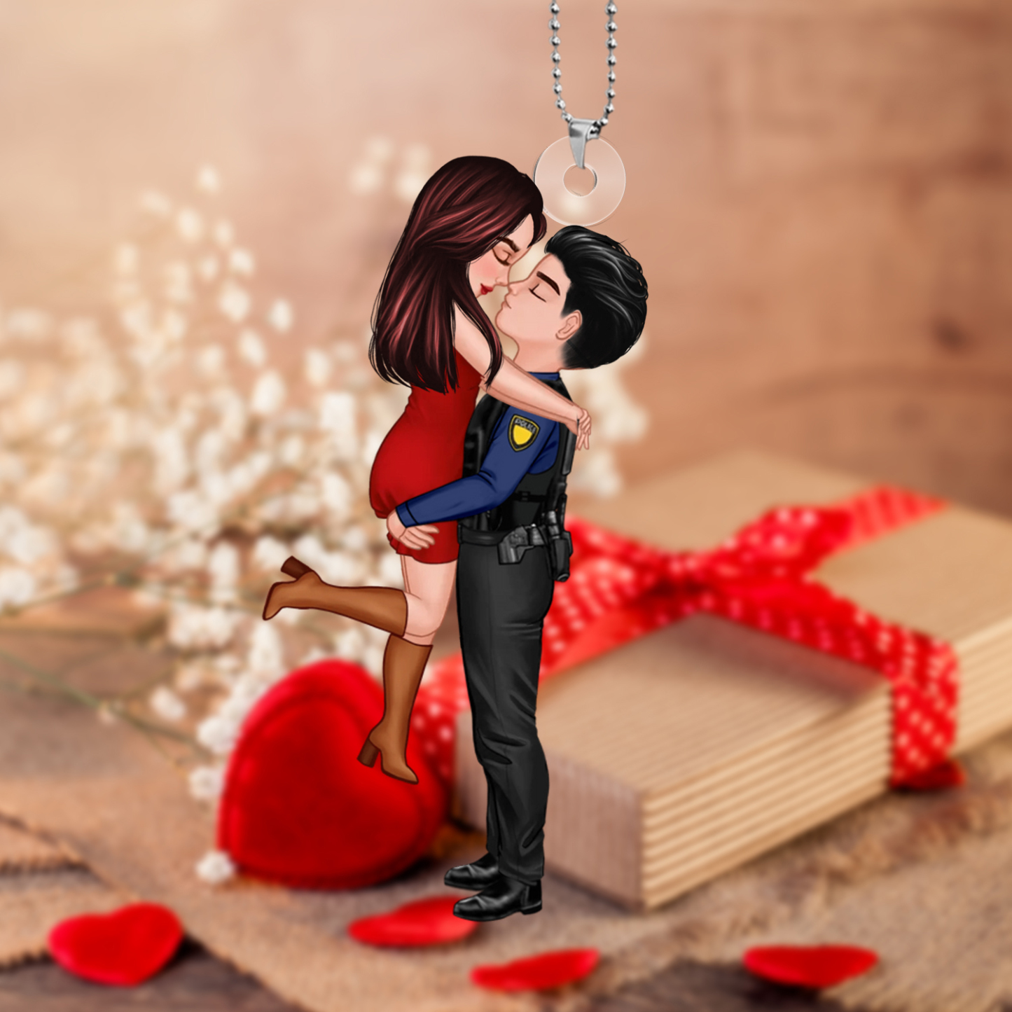 Personalised Couple Hugging Ornament Acrylic Hanging Ornaments Valentine's Day Gifts for Him/Her-Jessemade AU