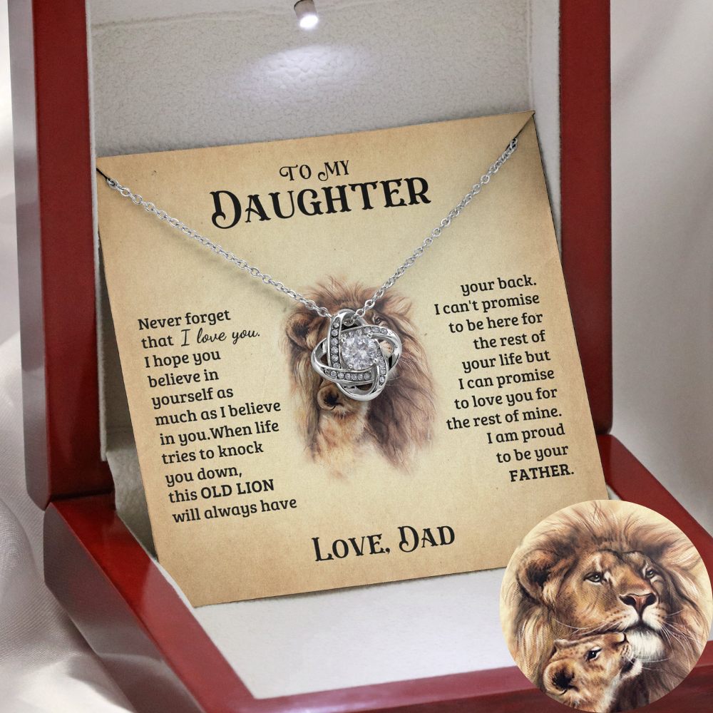 To My Daughter from Dad Love Knot Necklace "Never Forget That I Love You" Gifts for Her-Jessemade AU