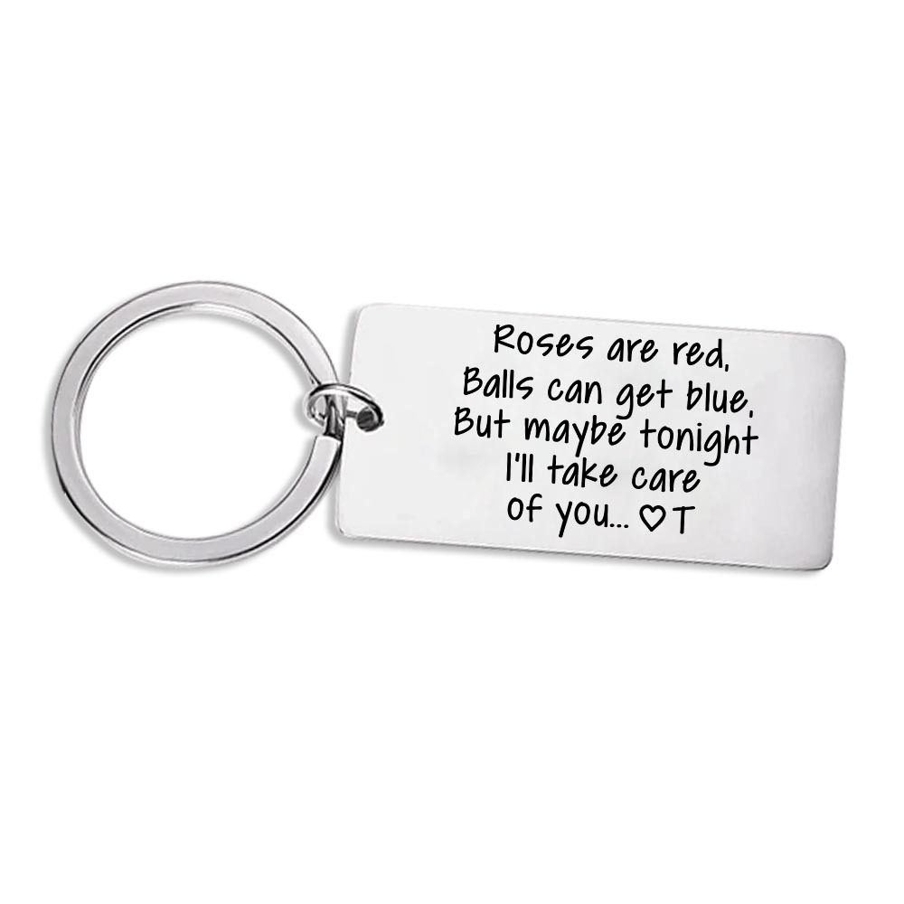 Personalised Letter Keychain Engraved Funny Keychain Valentine's Day Gifts for Couples-Jessemade AU