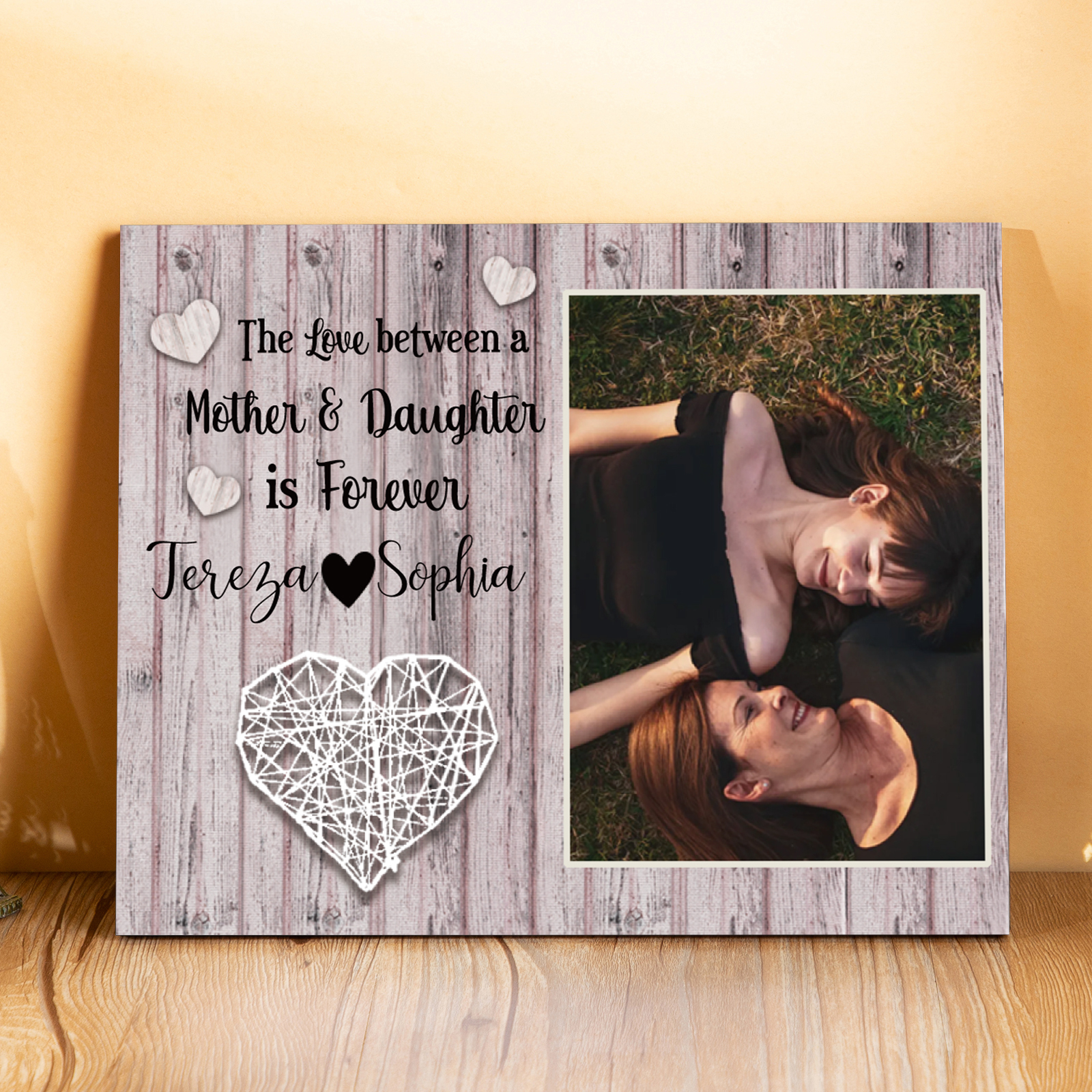 Mother and Daughter Picture Board Customised Photo Keepsake Wood Signs Photo Frame Gifts For Mother/Daughter-Jessemade AU