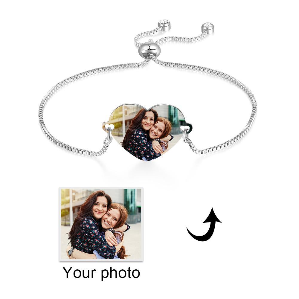 Personalised Heart Photo Bracelet Custom Photo Bracelet Gifts For Her-Jessemade AU