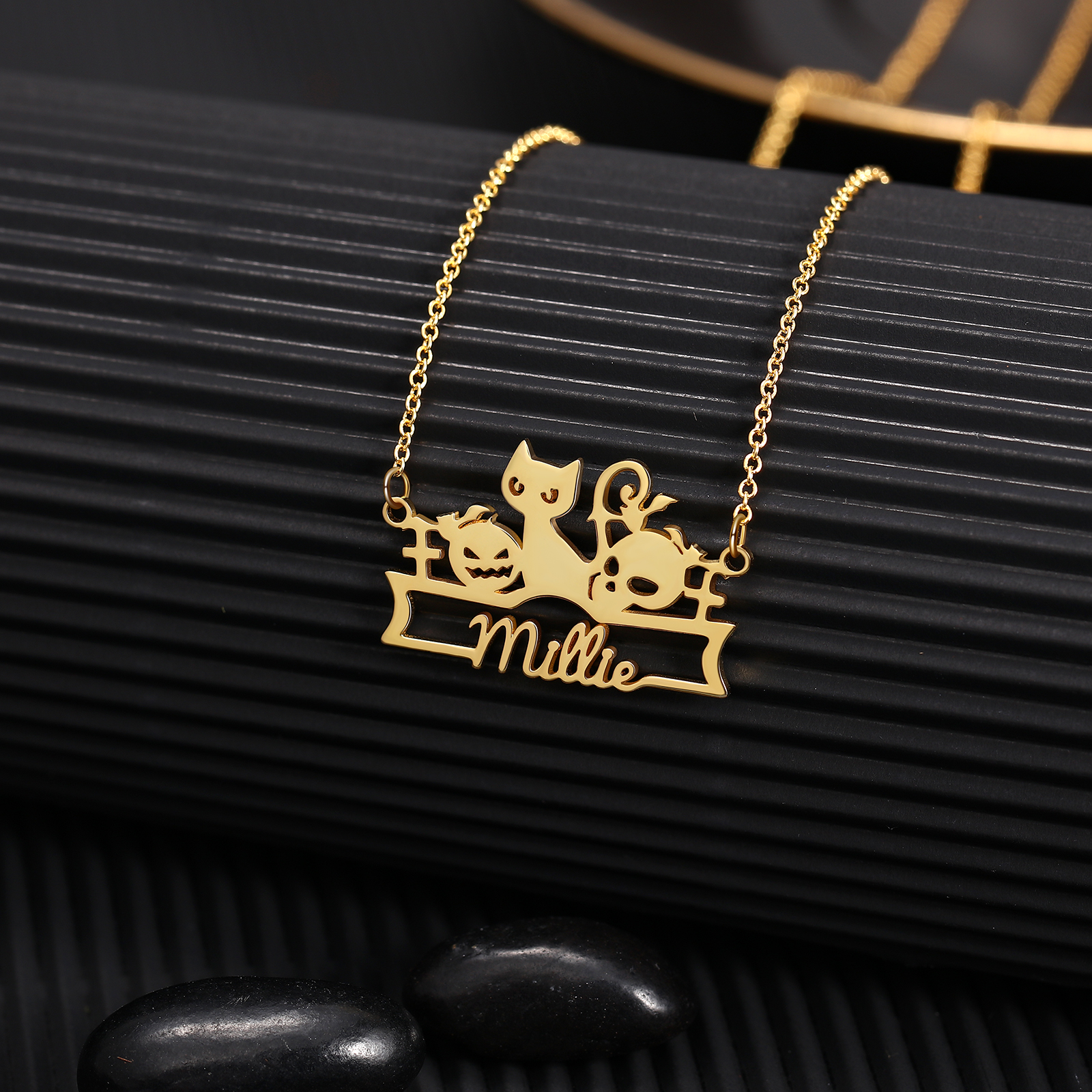 Personalised Halloween Necklace Custom 1 Name Necklace Gift For Women-Jessemade AU