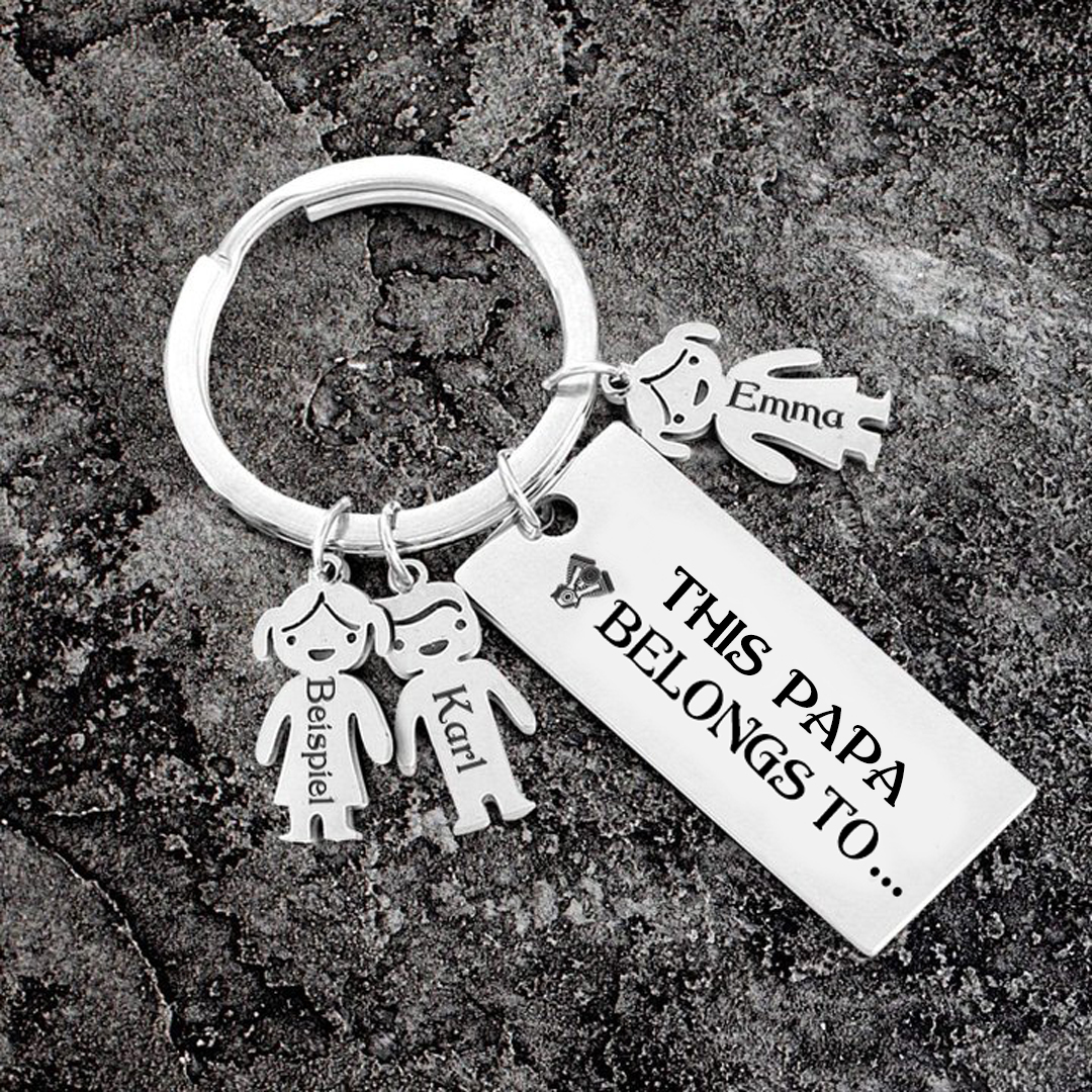 3 Names-Personalised 3 Children's Name Keychain-To My Dad-Gift Box Gift Card Set-Jessemade AU