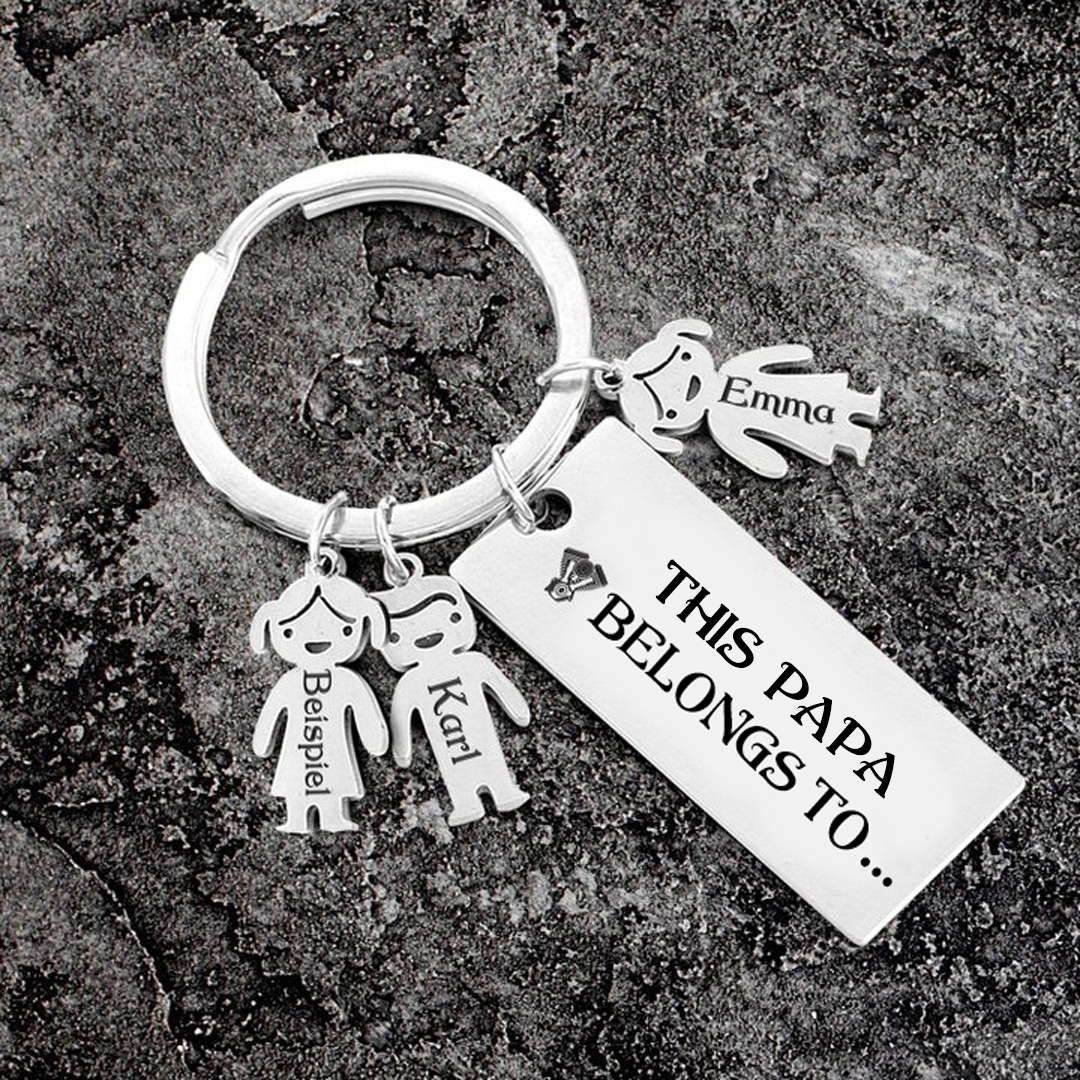 3 Names-Personalised 3 Children's Name Keychain-To My Dad-Gift Box Gift Card Set-Jessemade AU
