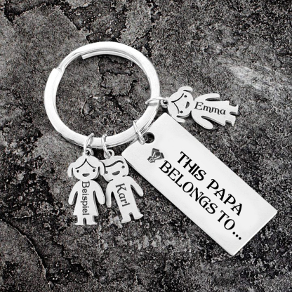 3 Names-Personalised 3 Children's Name Keychain-To My Dad-Gift Box Gift Card Set-Jessemade AU