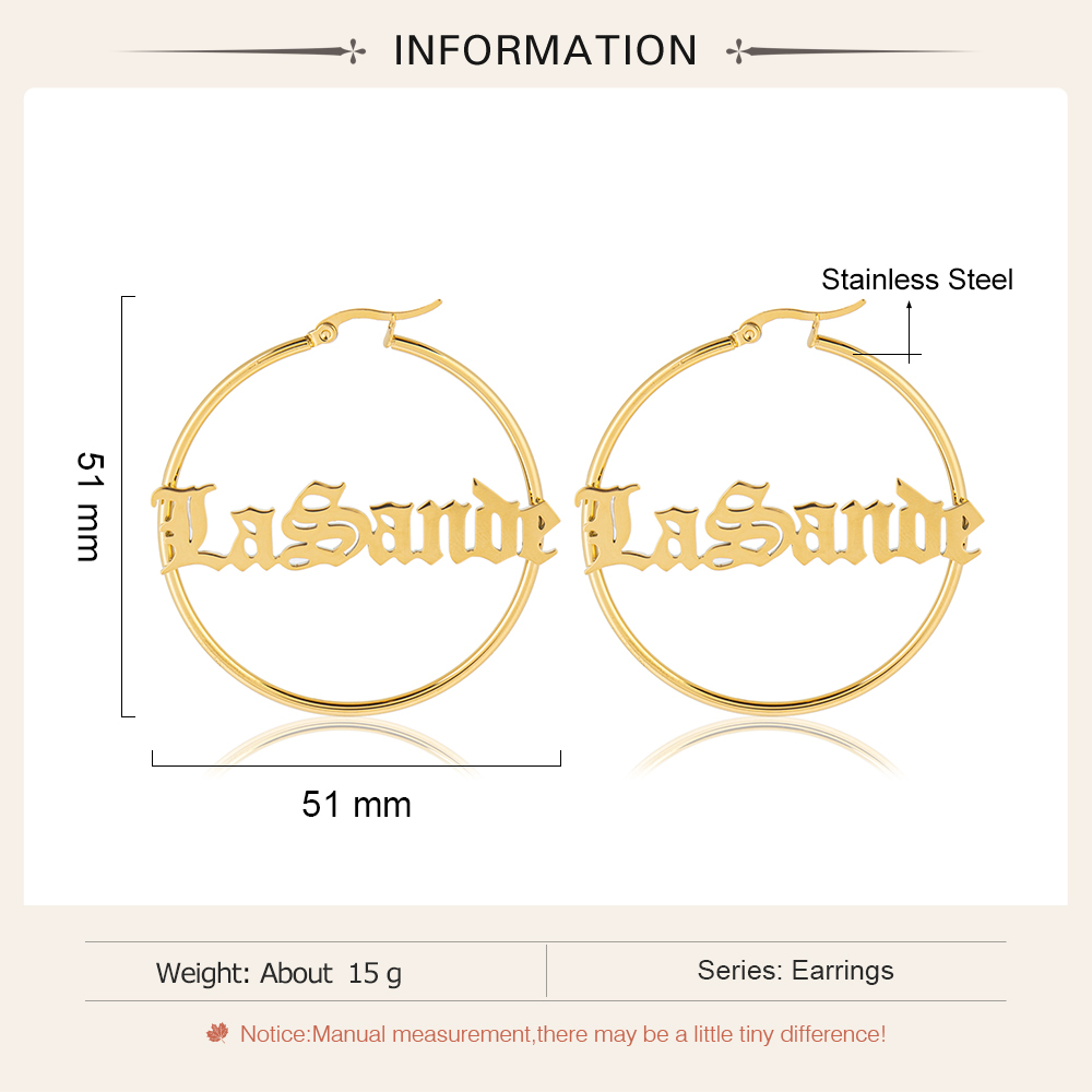 Personalised Circle Name Earring Gift for Her-Jessemade AU