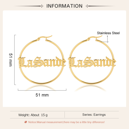 Personalised Circle Name Earring Gift for Her-Jessemade AU