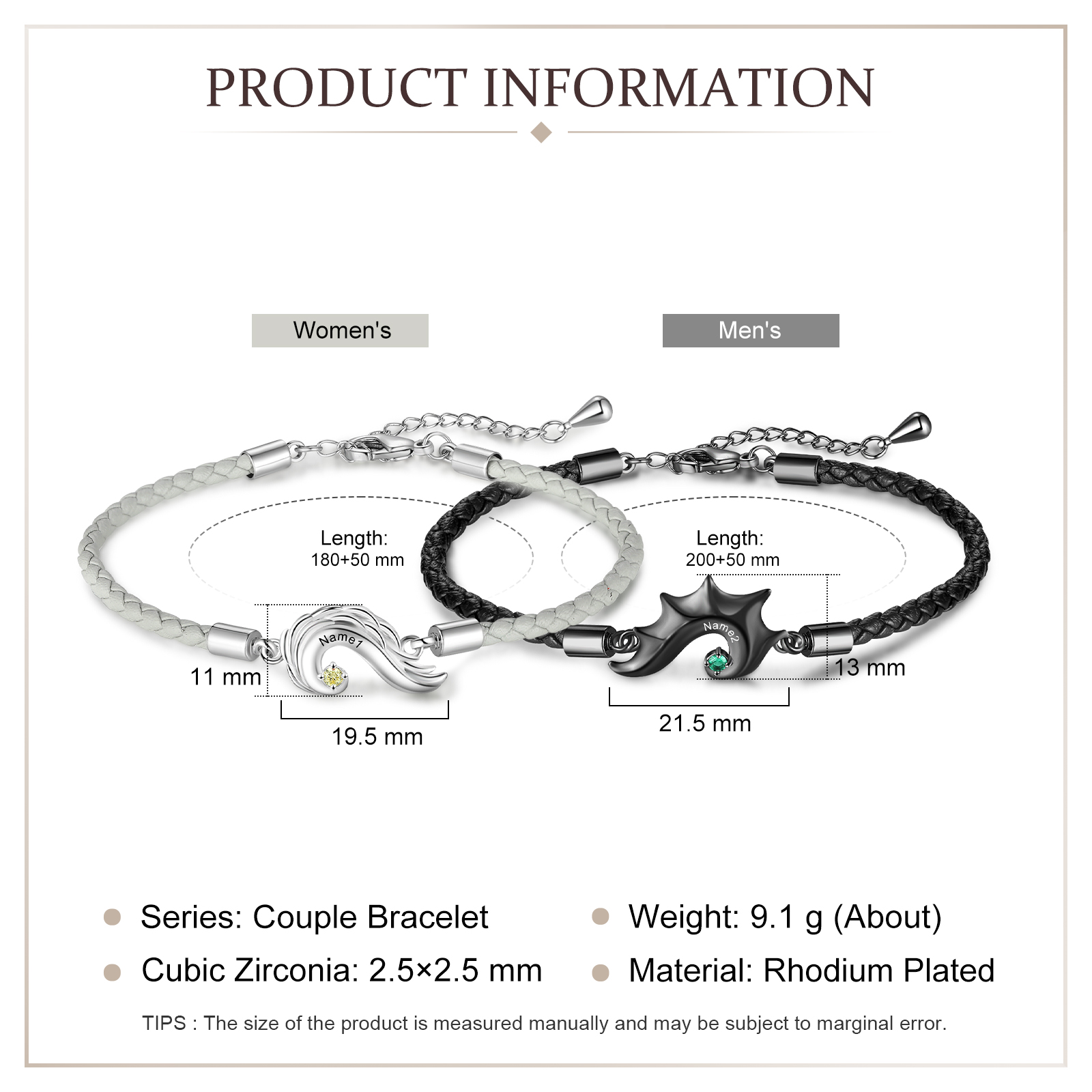 Valentines Day Gifts Angel and Demon Heart Wing Bracelet Set for Couple-Jessemade AU