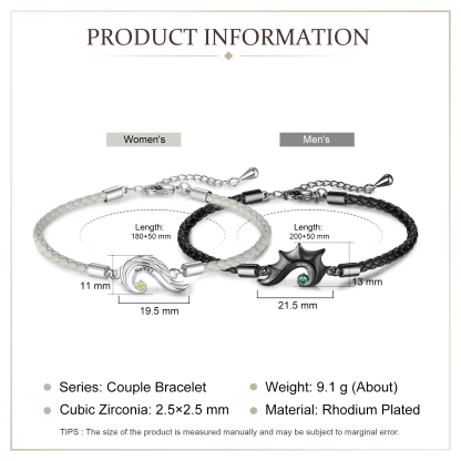 Valentines Day Gifts Angel and Demon Heart Wing Bracelet Set for Couple-Jessemade AU