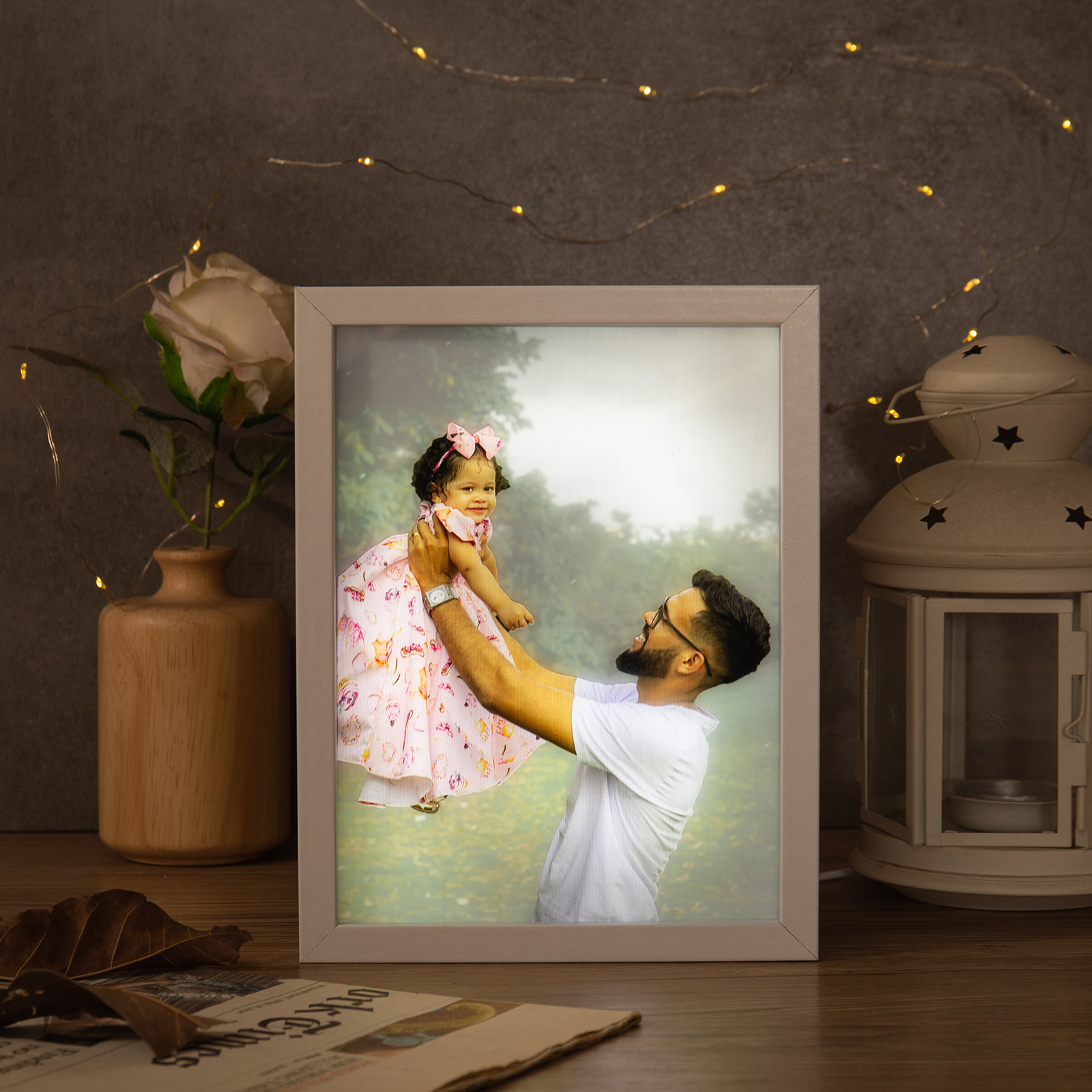 Custom Photo Night Light Frame Changeable Colour Lamp Personalised Gifts Home Decor-Jessemade AU