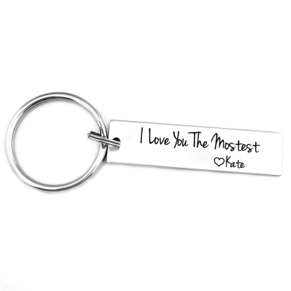 Personalised Couple Keychain Custom Name Keyring "I Love You The Mostest" Gifts for Loved Ones-Jessemade AU