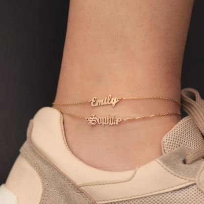 Adjustable Personalised Name Ankle Bracelet Custom 1 Name Anklet Gifts for Her-Jessemade AU