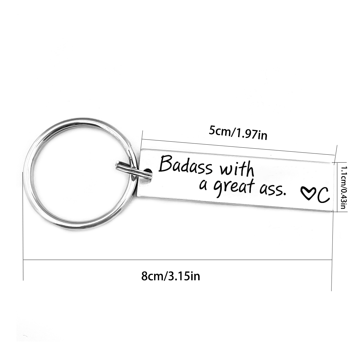 Personalised Letter Keychain Funny Keychain Stainless Steel Valentine's Day Gift for Couples-Jessemade AU