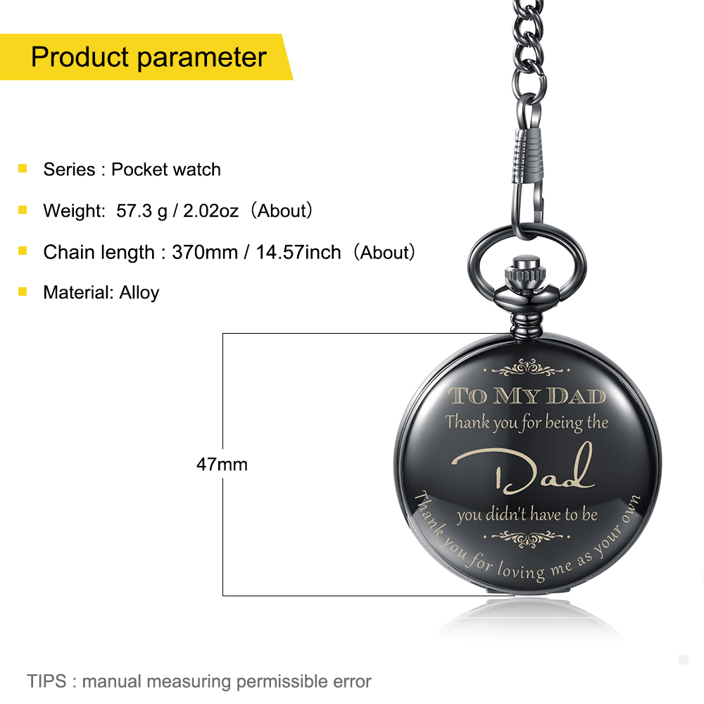 “Thank you for being the Dad you didn't have to be” Personalised Pocket Watch Gifts for Father-Jessemade AU