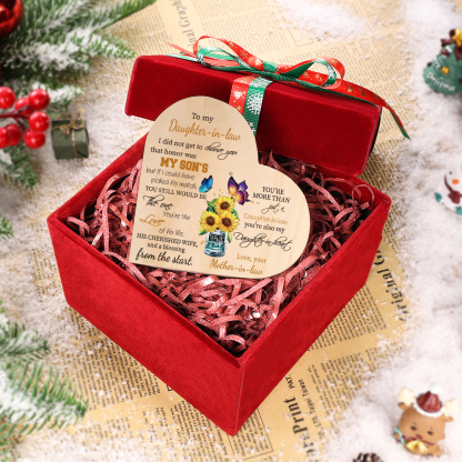 To My Daughter-in-law Wooden Heart Candle Holder "You’re also my daughter-in-heart" Gifts For Daughter-Jessemade AU