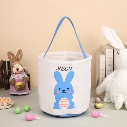 Personalised Bunny Tote Bag Custom Name Bunny Bucket Bag Easter Gifts-Jessemade AU