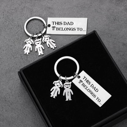 7 Names Personalised 7 Children's Name Keychain This Dad Belongs To Keyring-Jessemade AU