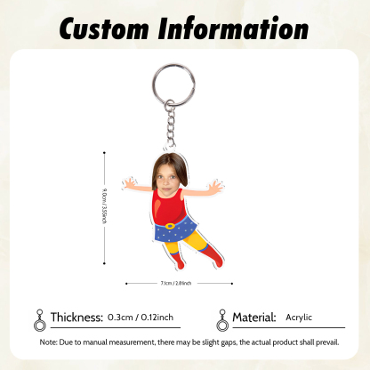 Personalised Superman Acrylic Keychain Custom Photo Funny Hanging Ornament Back to School Gift for Daughter/Son-Jessemade AU