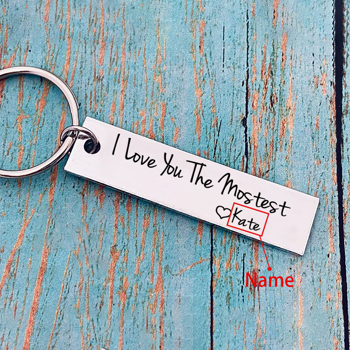 Personalised Couple Keychain Custom Name Keyring "I Love You The Mostest" Gifts for Loved Ones-Jessemade AU