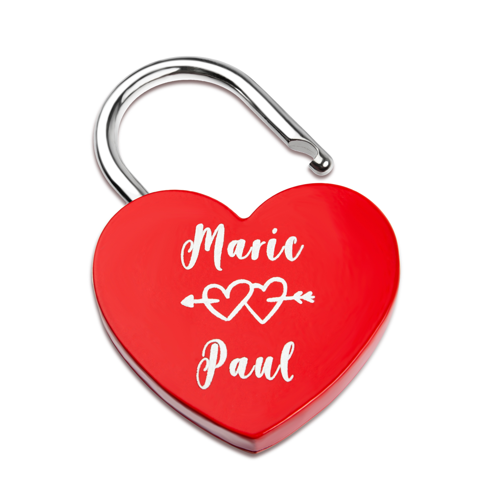 Personalised Double Heart Engraved Love Lock Custom Names Padlocks Gifts For Couple-Jessemade AU
