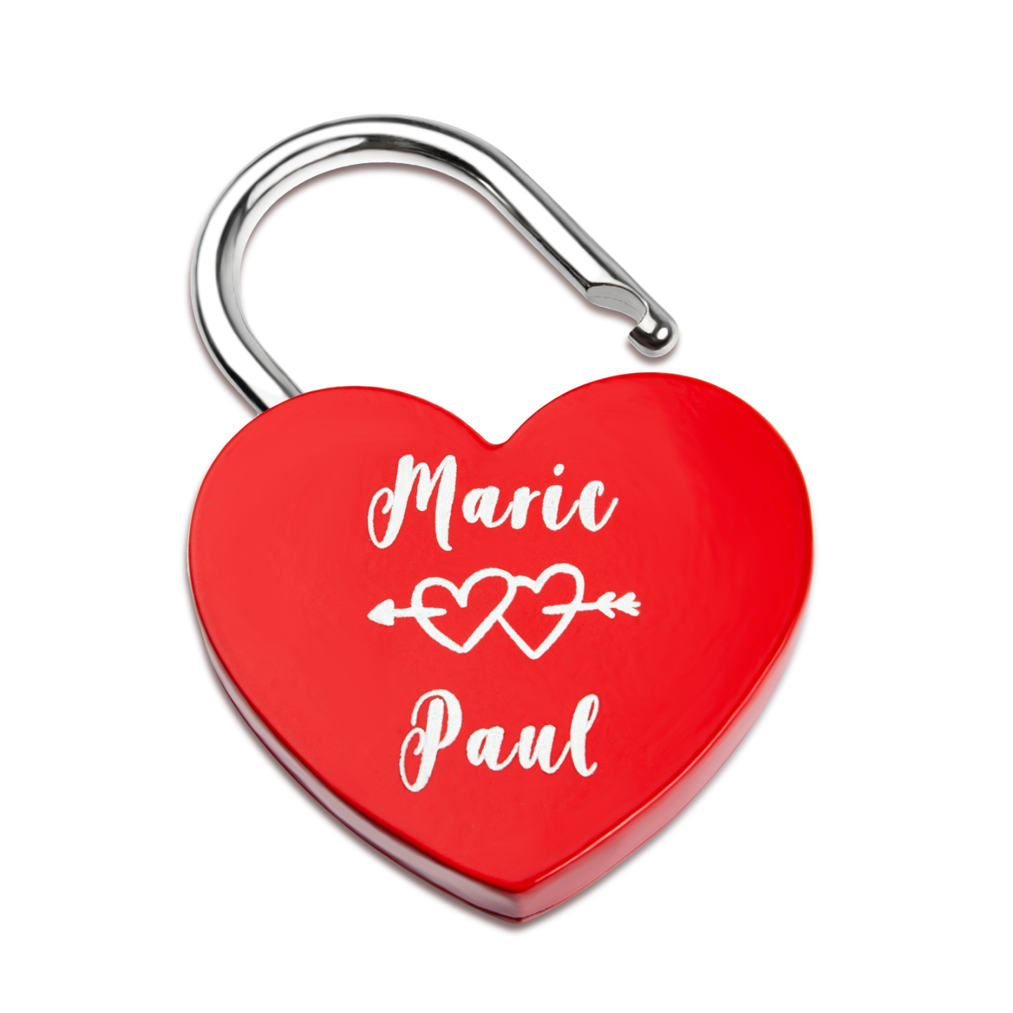Personalised Double Heart Engraved Love Lock Custom Names Padlocks Gifts For Couple-Jessemade AU