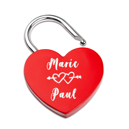 Personalised Double Heart Engraved Love Lock Custom Names Padlocks Gifts For Couple-Jessemade AU