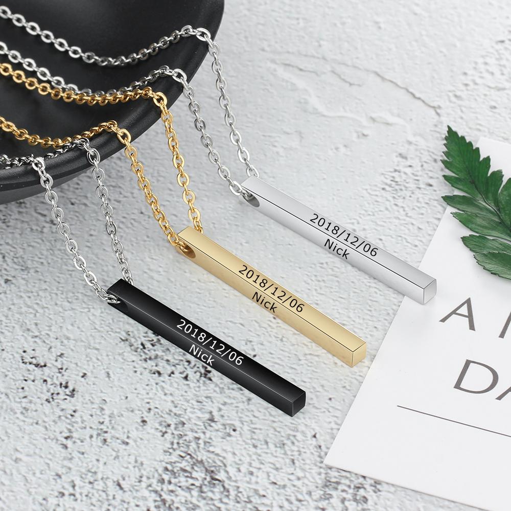 Customised 3D Bar Necklace-Jessemade AU