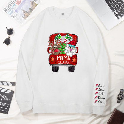 5 Names - Personalised Christmas Sweatshirt Custom Name & Text Sweatshirt Mimi Claus Sweatshirt Gift for Family -Jessemade AU