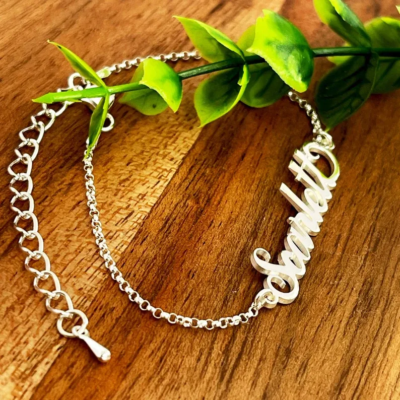 Adjustable Personalised Name Ankle Bracelet Custom 1 Name Anklet Gifts for Her-Jessemade AU