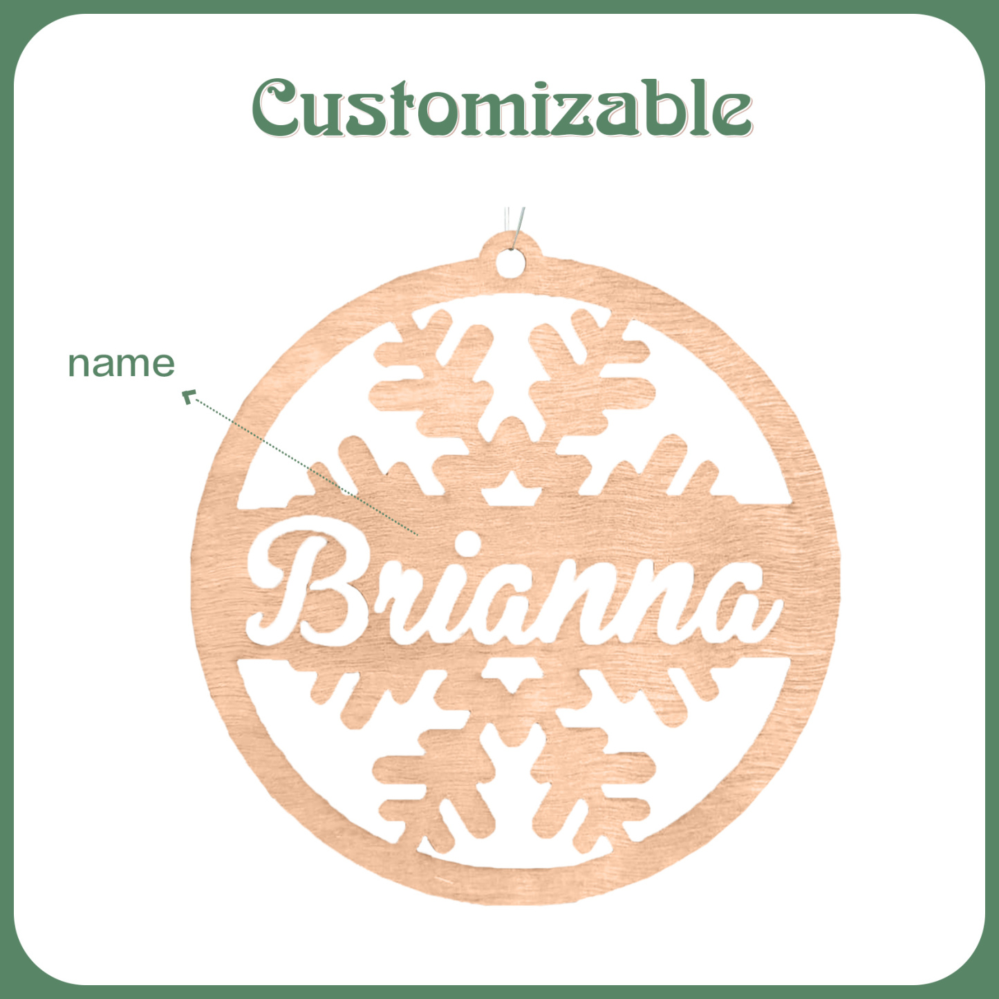 Customised Name Christmas Ornaments Snowflake Circle Ornament Personalised Gifts for Family Friends-Jessemade AU