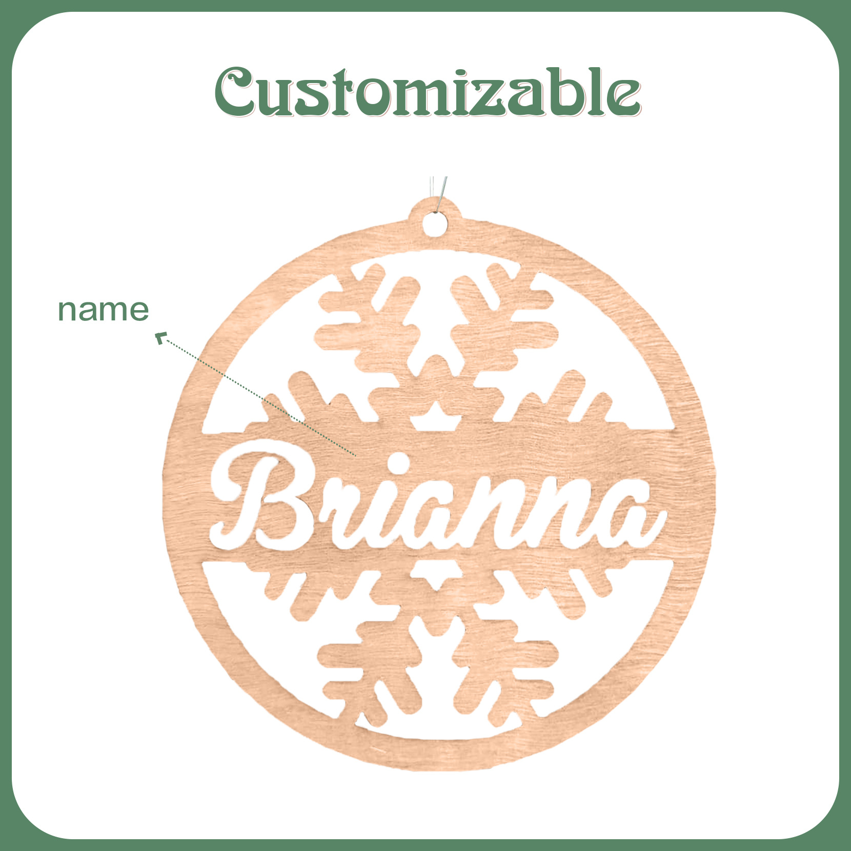 Customised Name Christmas Ornaments Snowflake Circle Ornament Personalised Gifts for Family Friends-Jessemade AU