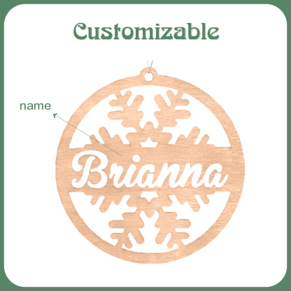 Customised Name Christmas Ornaments Snowflake Circle Ornament Personalised Gifts for Family Friends-Jessemade AU