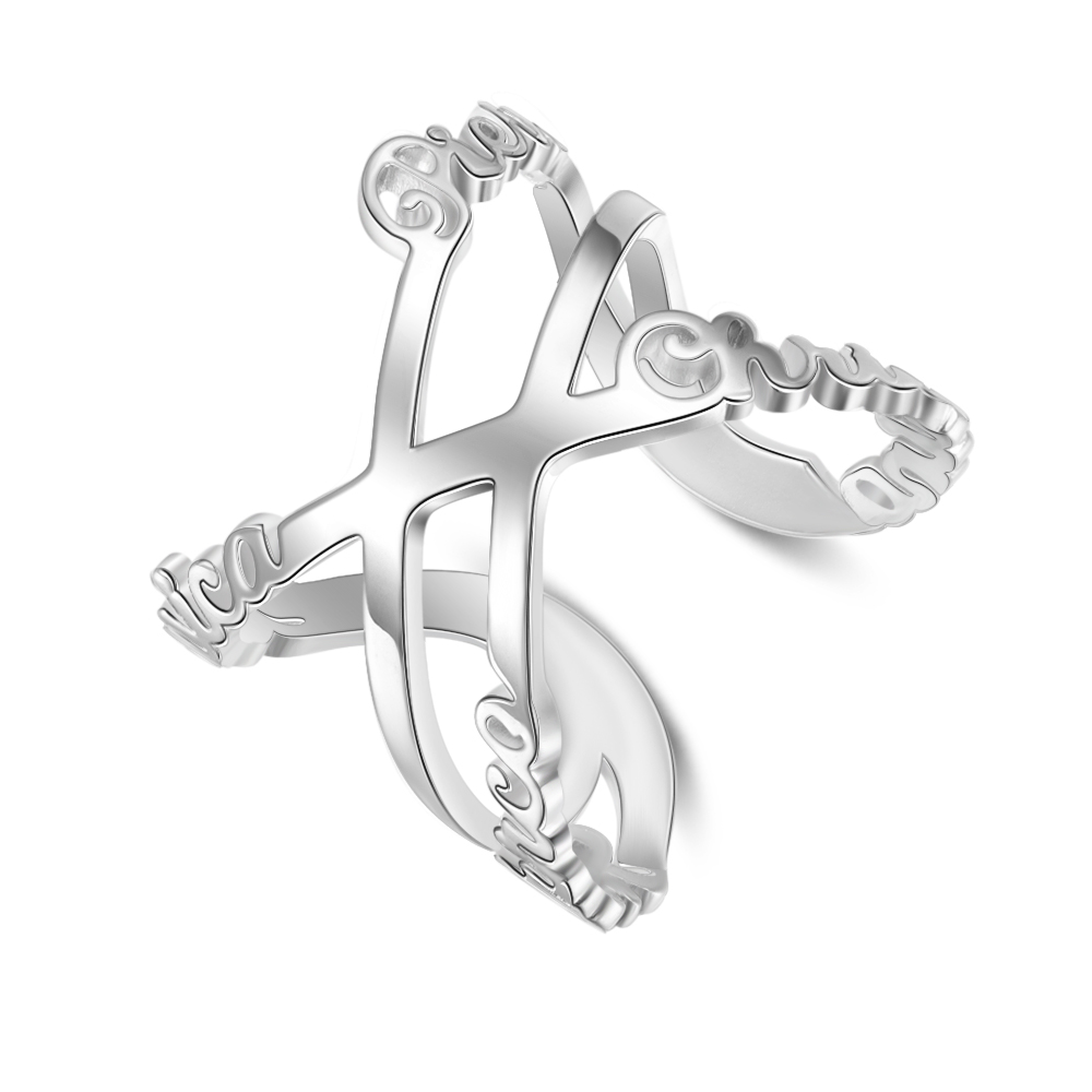 Personalised Ring Custom 4 Names Ring Best Gift For Women-Jessemade AU