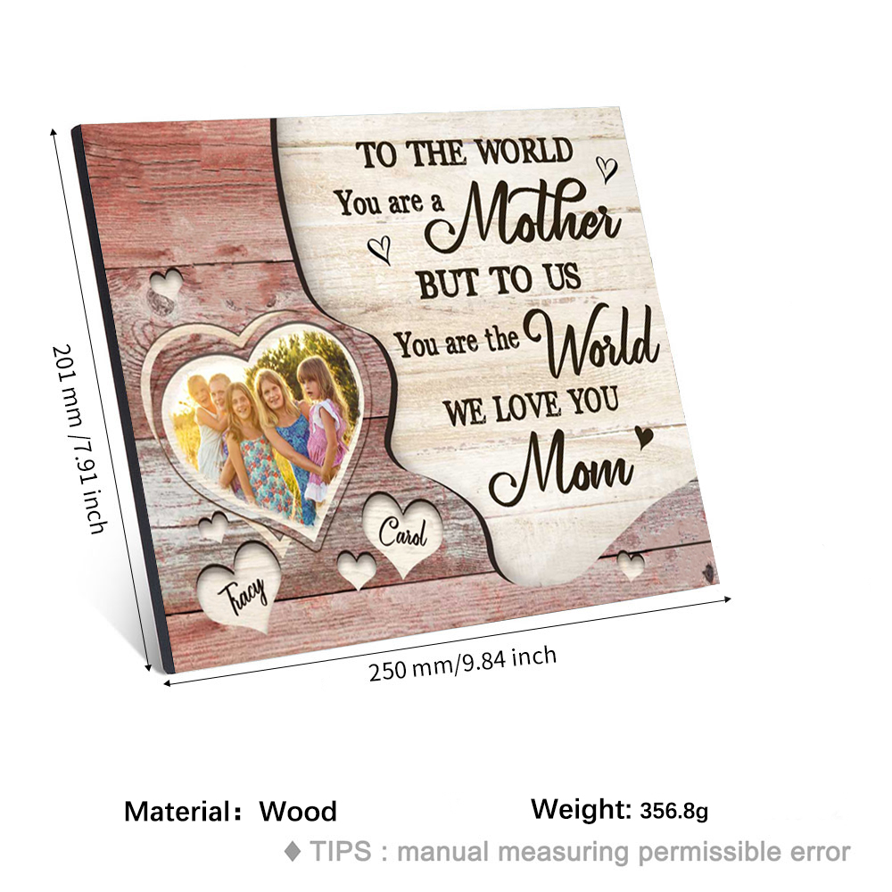 Mother Picture Board Personalised Photo Keepsake With 2 Names Wood Signs Photo Frame Gifts For Mom-Jessemade AU