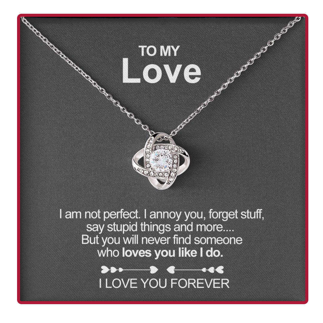 To My Love Necklace Love Knot Necklace Birthday Valentine's Day Gift for Her - I Love You Forever-Jessemade AU