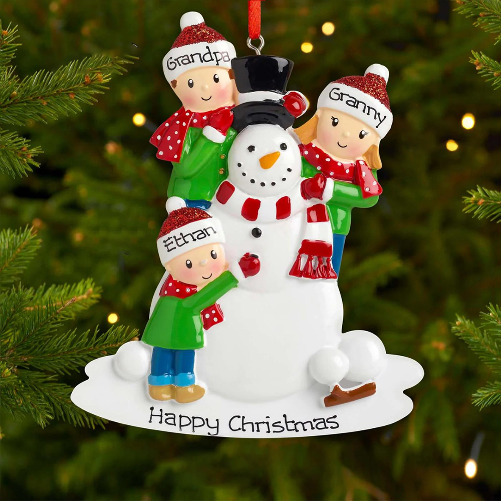 Personalised Family Christmas Ornament Custom 4 Names Hanging Ornament Gifts For Family-Jessemade AU