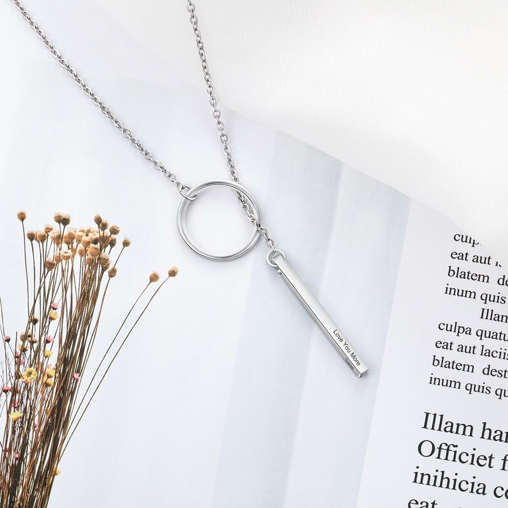 Personalised Bar Neckace Engraving Texts Or Names-Jessemade AU