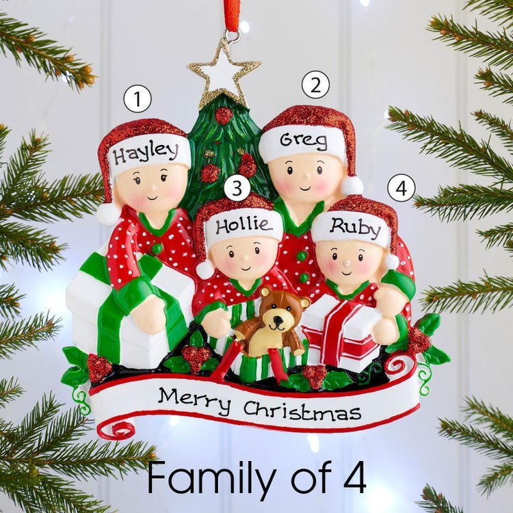 Personalised Christmas Tree Ornament Custom 5 Family Members Names Ornament-Jessemade AU